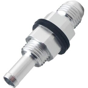 Dewhel -6AN Male Flare Bulkhead To 5/16 Hose Barb Fuel Tank Fitting Aluminum (Black, AN6)