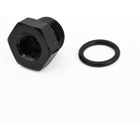 Female 1/8" NPT to -6 ORB Male Oil Fuel Fitting Hollow Reducer Adapter Aluminum Black