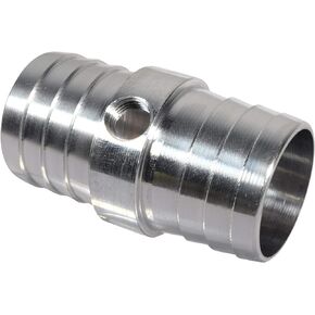 ICT Billet Radiator Hose Barb Coupler with 1/8" NPT Port 1-1/4" to 1-1/2" Steam Tube Adapter for LS Swap Steam/Coolant Crossover Splice Designed & Manufactured in the USA Bare Aluminum AN627-21X125