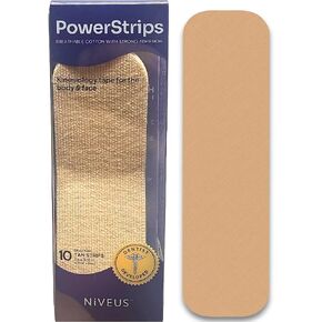 PowerStrips (Trial Pack) - Dentist Developed, Extra Strength, Elastic Kinesio Tape, Comfortable Strong Reliable Seal, Chin Strap Cpap Users, 10 Strips