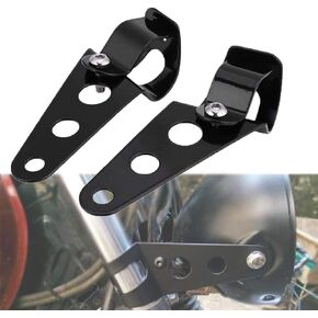 Fixation Phare Moto - 2pcs Motorcycle 28mm-34mm Headlight Mount Bracket Fork Racer Kawasaki for Suzuki for Yamaha Head Light Lamp Holder(Black)