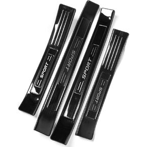 for RAV4 Stainless Steel Outer Door Sill Protector Cover, Fit for Toyota RAV4 2019 2020 2021 2022 2023 Trim Accessories Interior Door Entry Guard Plate Decoration Sticker- Carbon Fiber Grain