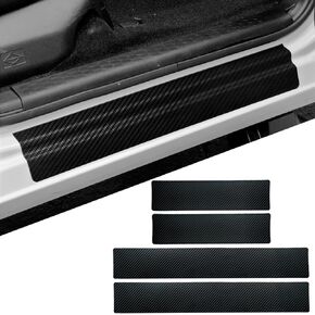 Car Accessories Carbon Fiber Door Sill Scuff Plate Auto Door Entry Guard Scratch Shield for Dodge Ram 2500 2012-2022 Auto Accessories (2500, White)