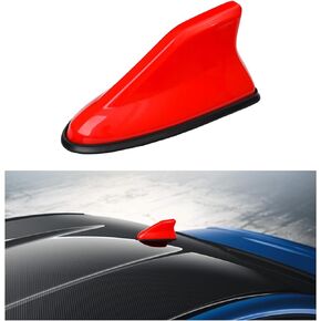 Augeny Car Shark Fin Antenna Cover, Super Functional Car AM/FM Radio Signal Roof Aerial Cover with Adhesive Tape Base, Vehicle Accessories Antenna Replacement for Car SUV Truck Van (Black)