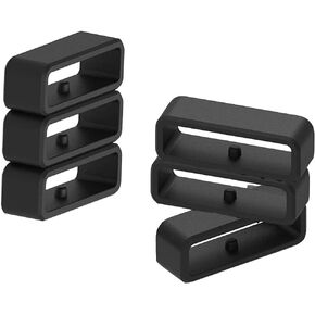 6 PCS Band Keeper compatible with Approach S10/S20/S60/S5/S6 / Forerunner 45 Silicon Fastener Rings Connector Security Loop Band Keeper Safe Rings Compatible with Garmin Approach S10 / S20 (6 , Black)