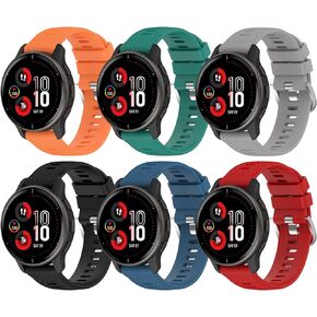 6Colors Bands Compatible with Garmin Forerunner 255 Watch Bands (not for the 255S) 22mm Band, Silicone Wrist Strap Replacement Accessories Band for Forerunner 255 Music