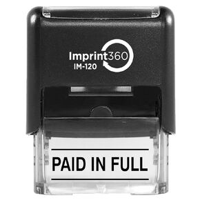 Supply360 AS-IMP1145R - PAID IN FULL w/ upper & lower bars, Red ink, Heavy Duty Commerical Self-Inking Rubber Stamp, 9/16" x 1-1/2" Impression Size ( Design may vary )
