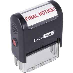 ExcelMark Final Notice! Self Inking Rubber Stamp - Red Ink
