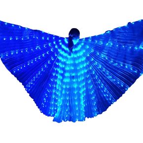 Belly Dance Wings, Kids LED Glow Light Up Isis Wings with Telescopic Flexible Stick for Stage Festival and Party,57.08 in