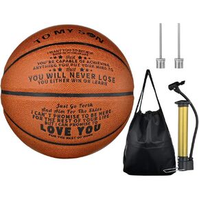CaleesLLC to My Son 29.5 Inch Basketball Engraved You Will Never Lose Encouragement Gift for Graduation Birthday