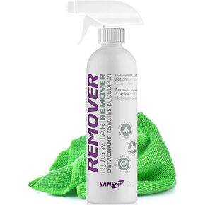 Bug and Tar Remover - Powerful and Fast-Acting All Purpose Exterior Cleaner & Degreaser - Streak Free Car Detailing Without Scratching, with Microfiber Cloth, 24 OZ
