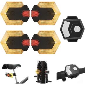 Bike Tail Light with Turn Signals, USB Rechargeable Bright LED Safety Warning Bike Rear Lights, Wireless Remote Control Waterproof Bike Turn Signal LED Light for Mountain Bike, Road Bicycle