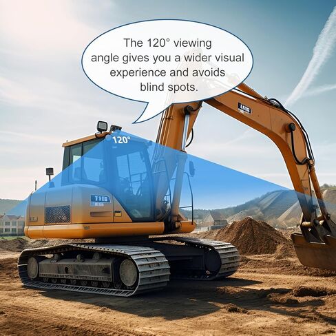 كاميرا احتياطية سلكية للرؤية الخلفية مقاس 7 بوصات 1080 بكسل AHD، كاميرا IP69K لا تسرب المياه، رؤية ليلية، مقاومة للاهتزاز 10 جيجا للحفارة/الجرار/الشاحنة/القافلة/مقود انزلاقي/المعدات الثقيلة BX71 in Kuwait