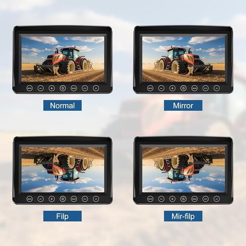 كاميرا احتياطية سلكية للرؤية الخلفية مقاس 7 بوصات 1080 بكسل AHD، كاميرا IP69K لا تسرب المياه، رؤية ليلية، مقاومة للاهتزاز 10 جيجا للحفارة/الجرار/الشاحنة/القافلة/مقود انزلاقي/المعدات الثقيلة BX71 in Kuwait