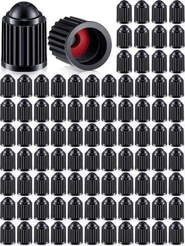 Nuanchu Valve Stem Caps Tire Caps Plastic Black Valve Tire Covers for Cars, SUVs, Bike, Bicycle, Trucks, Motorcycles, Dust Proof, with O Rubber Ring () in Saudi Arabia