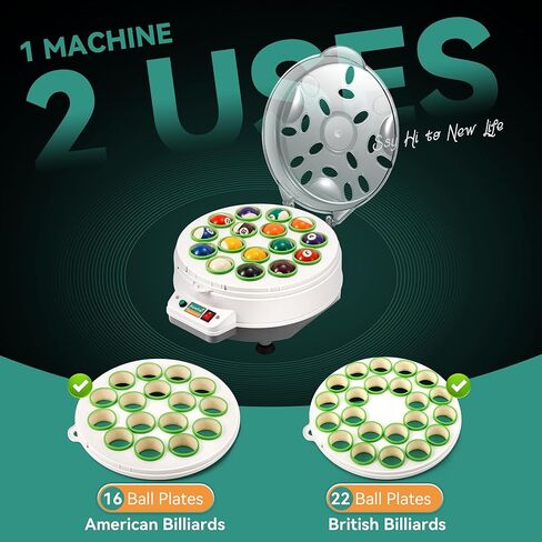 Newhai ترقية الألومنيوم الكرة تنظيف الكرة آلة البلياردو الكهربائية الأنظف آلة تلميع التلقائي السنوكر غسالة 16/22 كرات 2 لوحات الكرة البريطانية والأمريكية الاستخدام المزدوج 110 فولت in Kuwait
