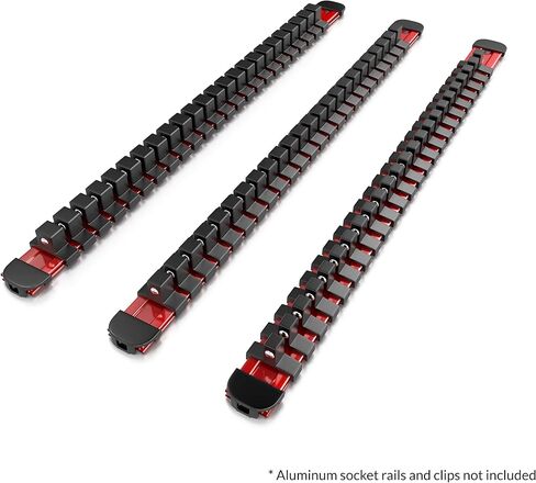 حامل مقبس ألومنيوم ABS أغطية نهاية القفل | يناسب قضبان مقبس المحرك 1/4 بوصة، 3/8 بوصة، 1/2 بوصة | 12 قطعة من أغطية نهاية ABS | بواسطة أدوات أولسا in Kuwait