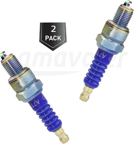 Amavoler Motorcycle A7TC Spark Plug Blue Aftermarket Replacement Parts Fit for 50cc 70cc 90cc 110cc 125cc 140cc 150cc Pit Dirt Bike Motorcycle ATV Quad Scooter Moped Buggy Go Karts. (1 Pc) in Saudi Arabia