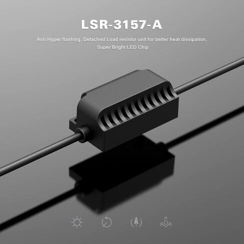 SIR IUS LED LSR 3157 3157A لمبة LED مضادة للوميض الزائد مع مقاوم متصل لضوء إشارة الانعطاف لون برتقالي كهرماني كامل الجسم من الألومنيوم، خيوط مزدوجة خالية من الأخطاء، حزمة من 2 in Kuwait