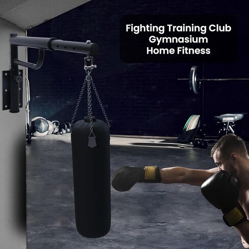 حامل حقيبة شديدة التحمل - حامل كيس رمل مثبت على الحائط قابل للتعديل، حامل كيس ملاكمة شديد التحمل يدور 180 درجة، حامل كيس ملاكمة للمنزل أو صالة الألعاب الرياضية أو النادي، سعة وزن 400 رطل in Kuwait