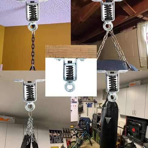 Heavy Bag Hanger, Heavy Punching Bag Hanger Spring,Bag Ceiling Mount Hanger, MMA, Wall Ceiling Mount 360° Rotation Wood Beam Holder Body Weight Strength Training Systems in Saudi Arabia