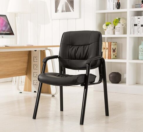 BTEXPERT Premium Leather Office Executive Chair Waiting Room Guest/Reception Side Conference Chair Black in Kuwait