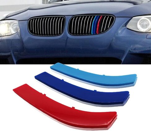 NYZAUTO M-Colored Stripe Grille Insert Trims Compatible with BMW 2013-2018 F30 3 Series 316i 318i 320i 328d 328i 335i 340i Kidney Grill (11 Beams, Not Fit 8 Beams) in Kuwait
