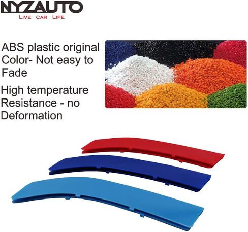 NYZAUTO M-Colored Stripe Grille Insert Trims Compatible with BMW 2013-2018 F30 3 Series 316i 318i 320i 328d 328i 335i 340i Kidney Grill (11 Beams, Not Fit 8 Beams) in Kuwait
