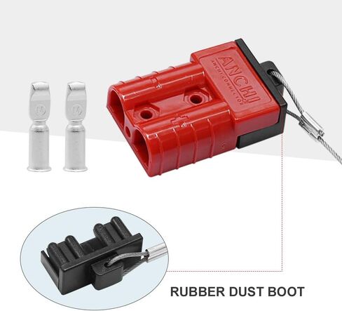 2-Pack 6-10 Gauge Wire 50A Battery Red Quick Connect&Disconnect Wire Harness Plug Connector with 4 Copper Silver Plated Terminal Pins for Recovery Winch Trailer in Saudi Arabia