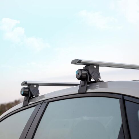 قضبان متقاطعة للأمتعة على سطح السيارة مقاس 51 بوصة، قضيب متقاطع لرف السقف قابل للتعديل عالمي متوافق مع السيارة بدون قضبان جانبية in Kuwait