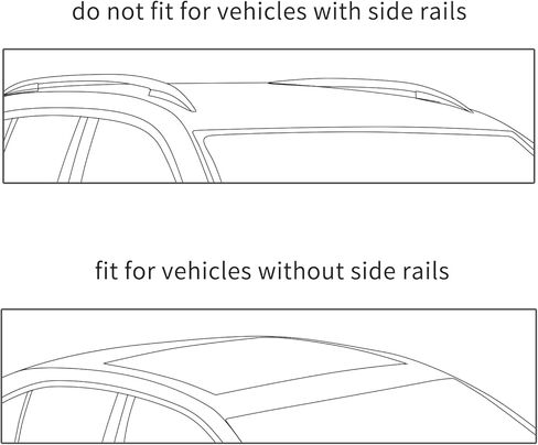 قضبان متقاطعة للأمتعة على سطح السيارة مقاس 51 بوصة، قضيب متقاطع لرف السقف قابل للتعديل عالمي متوافق مع السيارة بدون قضبان جانبية in Kuwait