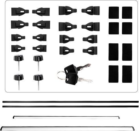 قضبان متقاطعة للأمتعة على سطح السيارة مقاس 51 بوصة، قضيب متقاطع لرف السقف قابل للتعديل عالمي متوافق مع السيارة بدون قضبان جانبية in Kuwait
