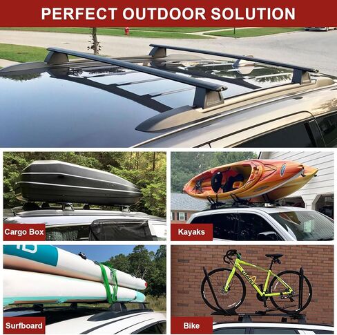 قضبان متقاطعة لرف السقف السميك تناسب 2011-2021 جيب جراند شيروكي، شريط قفل مضاد للسرقة، أقصى تحميل 150 رطل من الألومنيوم على السطح حامل حقيبة الأمتعة والدراجات in Kuwait