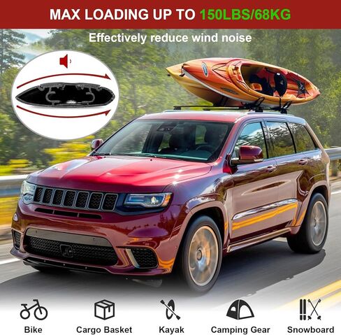 قضبان متقاطعة لرف السقف السميك تناسب 2011-2021 جيب جراند شيروكي، شريط قفل مضاد للسرقة، أقصى تحميل 150 رطل من الألومنيوم على السطح حامل حقيبة الأمتعة والدراجات in Kuwait