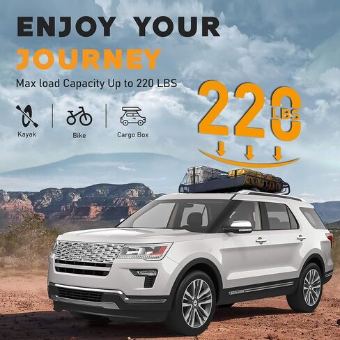 Heavy Duty 220lbs Roof Rack Cross Bar Fit for Ford Explorer 2016 2017 2018 2019 Roof Rack Cross Bars All Aluminum Roof Rack Rail Crossbars Cargo Bars Rooftop (Not Fit for Escape/Edge) in Saudi Arabia