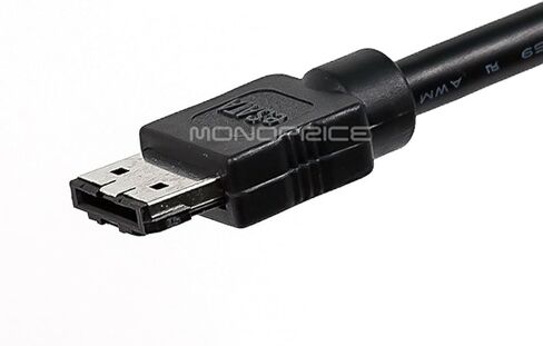 كابل بيانات مونوبرايس - 6 قدم - أسود | كابل SATA خارجي محمي بسرعة 6 جيجابت في الثانية - من eSATA إلى eSATA (من النوع I إلى النوع I) in Kuwait