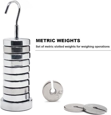 Slotted Weight Set with Hanger and Case 13 Weights Includes One 50g, Nine 20g, One 10g, and Two 5g Weights in Saudi Arabia