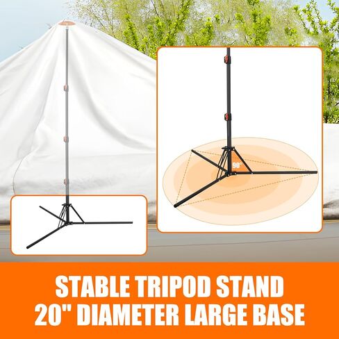 عمود دعم غطاء القارب من ATMOREA، قطعة واحدة من غطاء القارب الفولاذي تلسكوبي SPCC قابل للتعديل من 20 بوصة إلى 74 بوصة مع 3 أشرطة حزام للعائم، قارب جون، قارب بهيكل على شكل حرف V in Kuwait