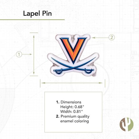 University of Virginia Lapel Pins Cavaliers UVA Wahoos Logo Enamel Made of Metal (Pin 1) in Saudi Arabia