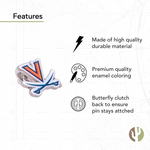 University of Virginia Lapel Pins Cavaliers UVA Wahoos Logo Enamel Made of Metal (Pin 1) in Saudi Arabia