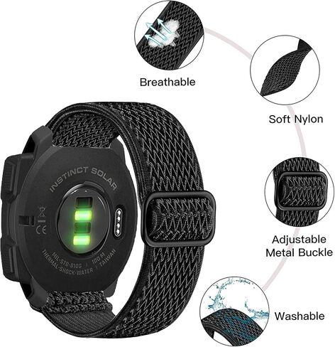 Olytop for Garmin Instinct/Instinct 2 Solar Watch Bands, 22mm Soft Elastic Nylon Ultra-light Wristband Stretchy Replacement Strap Men Women for Garmin Instinct Tactical/Esports/Solar/Tide, 3 Pack in Saudi Arabia