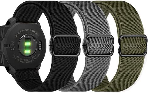 Olytop for Garmin Instinct/Instinct 2 Solar Watch Bands, 22mm Soft Elastic Nylon Ultra-light Wristband Stretchy Replacement Strap Men Women for Garmin Instinct Tactical/Esports/Solar/Tide, 3 Pack in Saudi Arabia