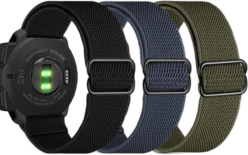 Olytop for Garmin Instinct/Instinct 2 Solar Watch Bands, 22mm Soft Elastic Nylon Ultra-light Wristband Stretchy Replacement Strap Men Women for Garmin Instinct Tactical/Esports/Solar/Tide, 3 Pack in Kuwait