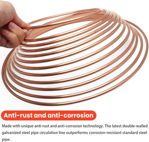 Car Brake Line Tubing Kit, 25 Ft. of 3/16 Copper Zinc-Coated Flexible Tube with 16 Inverted Flare Fittings, Auto Brake Line Replacement Tubing Coil for Hydraulic Fuel Transmission in Kuwait