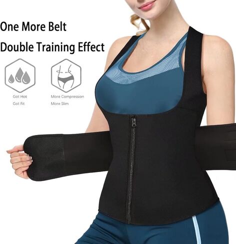 Neoprene Sauna Sweat Waist Trainer Corset Trimmer Vest for Women Tummy Control, Waist Cincher Body Shaper in Kuwait