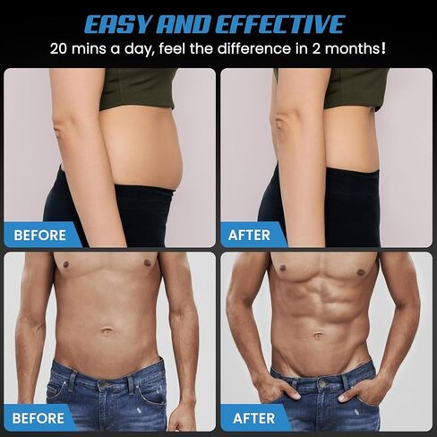 Emurdyon Abs Muscle Toner, Muscle Trainer, Strength Training Belt, USB Rechargeable Portable Fitness Workout Equipment for Men Woman, Home & Office Exercise Equipment in Kuwait