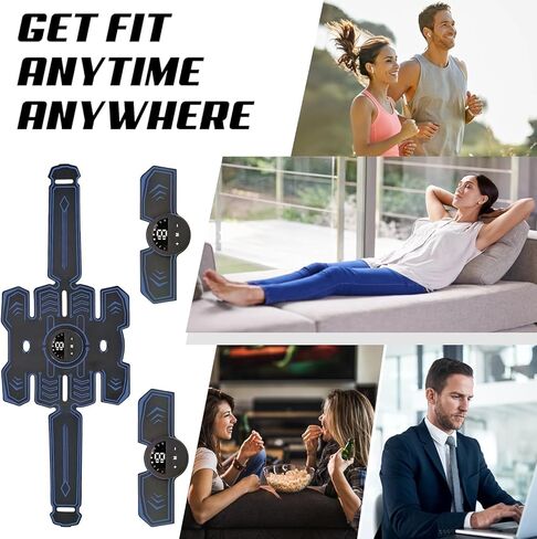 Emurdyon Abs Muscle Toner, Muscle Trainer, Strength Training Belt, USB Rechargeable Portable Fitness Workout Equipment for Men Woman, Home & Office Exercise Equipment in Kuwait