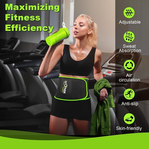 SZCLIMAX أدوات تشذيب الخصر للنساء والرجال، حزام تدريب الخصر، مدرب الخصر لحزام العرق للتدريب والتمارين عالية الكثافة، دعم الظهر مع جيب للهاتف الخلوي باللون الأخضر in Saudi Arabia