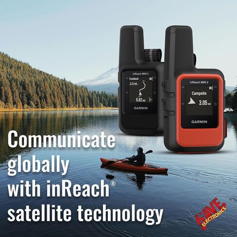 جهاز اتصال Garmin inReach Mini 2 عبر الأقمار الصناعية، تصميم متين وخفيف الوزن، نظام تحديد المواقع العالمي المحمول للمشي لمسافات طويلة، حزمة جهاز مراسلة نصية مع ملحقات (أسود) in Saudi Arabia