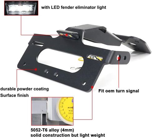 Xitomer Tail Tidy Fit for Tiger 660 Sport 2022-2023، مزيل الحاجز مع ضوء LED، متوافق مع إشارة الانعطاف OEM/Stock in Kuwait